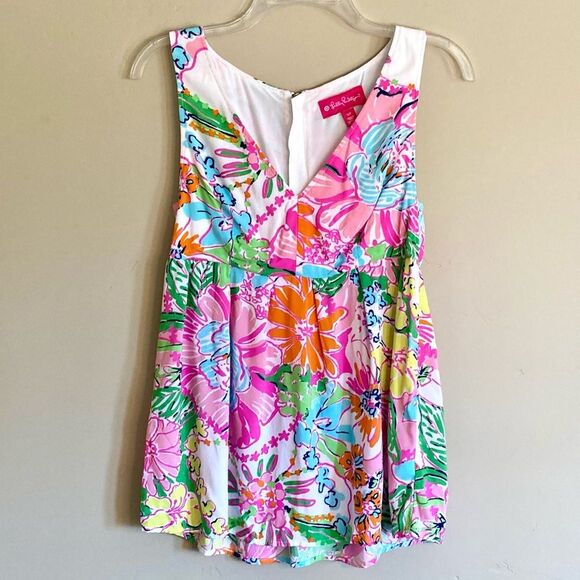 Lilly Pulitzer for Target Babydoll Tank Top in Nosey Posey Floral Pink Size S - Picture 2 of 10